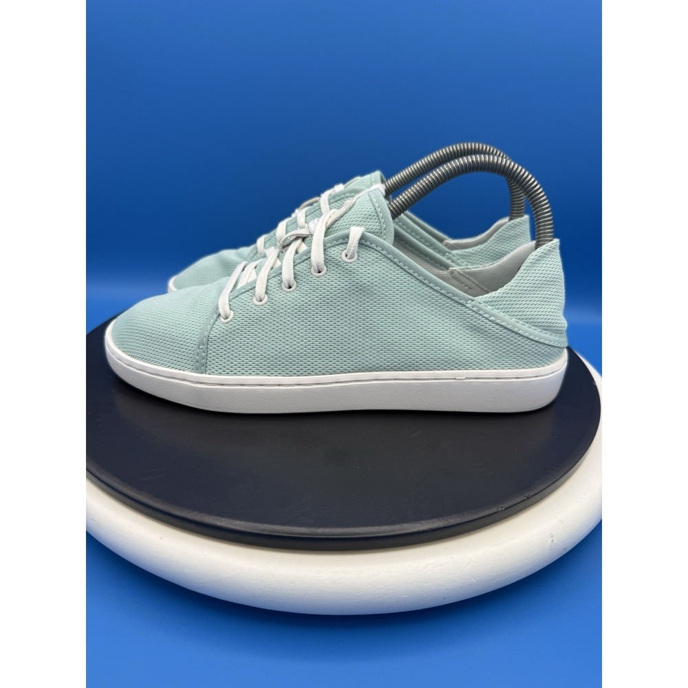 Olukai Pehuea Li Womens Size 8.5 Pale Aqua White Casual Lace Up Slip On Shoes